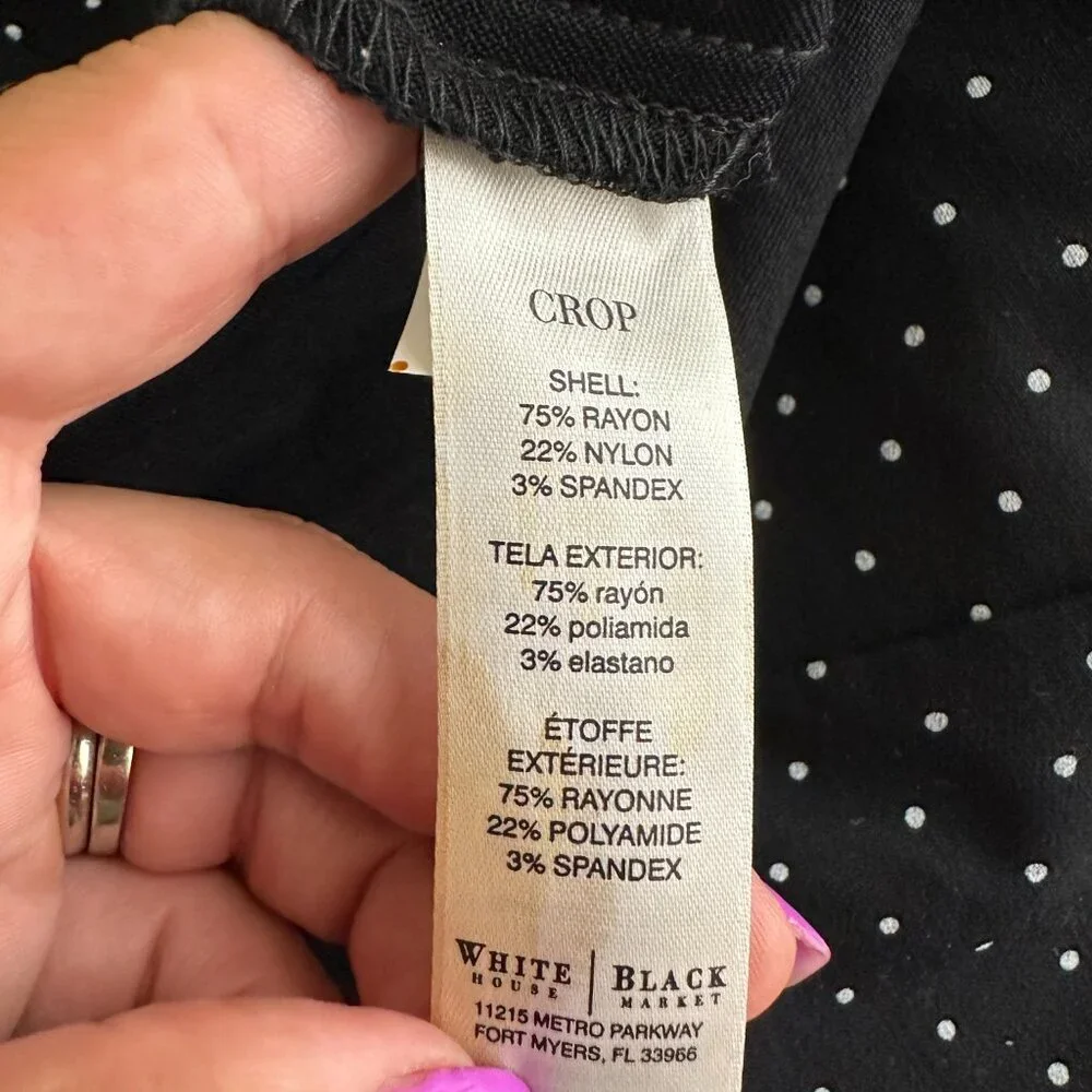 2/$30 White House Black Market Polka Dot Crop Pants High Rise 10 #A0019